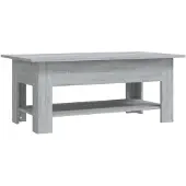 vidaXL Salontafel 102x55x42 cm bewerkt hout grijs sonoma eikenkleurig
