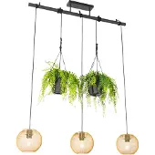 QAZQA Industriële hanglamp goud 3-lichts - Flor