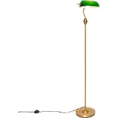 QAZQA Klassieke notaris vloerlamp brons met groen glas - Banker