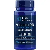 Life Extension - Vitamine D3 met Zeewier, 5000 IE - 60 capsules