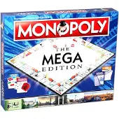 Monopoly Winning Moves Mega bordspel een upgrade van het klassieke bordspel met 12 extra velden, waaronder Downing Street Saville Row en Knightsbridge