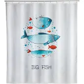 Wenko douchegordijn 180x200cm Big Fish inclusief ringen