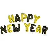 Espa Folieballon Set 'Happy New Year' Zwart/Goud