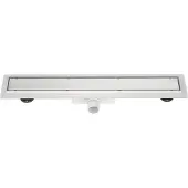 Guido Gusto Mat wit RVS Douchegoot compleet met flens 80x7x6,7cm Tegelrooster