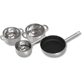 Inventum IPS437RVS - 4-delige pannenset - Geschikt voor inductie en gas - RVS (4 stuks)