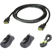 Aten KVM Aansluitkabel [1x HDMI-stekker, USB-A 2.0 stekker, Jackplug male 3,5 mm - 1x HDMI-stekker, Jackplug male 3,5 mm, USB 2.0 bus B] 1.80 m Zwart