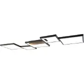 QAZQA Plafondlamp zwart incl. LED 3 staps dimbaar 5-lichts - Lejo