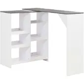vidaXL Bartafel met verplaatsbaar schap 138x39x110 cm wit