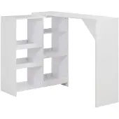 vidaXL Barkruk met verstelbaar plankje, wit, 138x39x110 cm