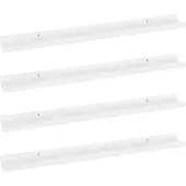 vidaXL Wandschappen 4 st 80x9x3 cm hoogglans wit