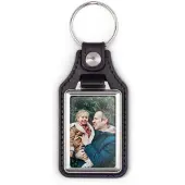 Yoursurprise Leren sleutelhanger met foto - Rechthoek