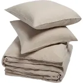 Yumeko Dekbedovertrek set Gewassen Linnen 260x220 Natural - Eco, Bio & Fairtrade