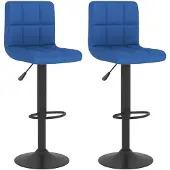 vidaXL Barkrukken 2 st stof blauw