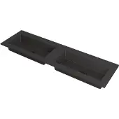 Ink Kraft Dubbele Meubelwastafel 160x45cm - Zonder Kraangat - Quartz Zwart - Rechthoekig - Wastafels - Meubelwastafels - 8718835098131
