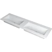 Ink Kraft Meubelwastafel 160x45cm Polystone - Dubbel - Zonder Kraangaten - Mat Wit - 8718835098117 - Rechthoekig - Wastafels, Meubelwastafels