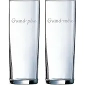 Arcoroc Longdrinkglas gegraveerd - 31cl - Grand-père & Grand-mère