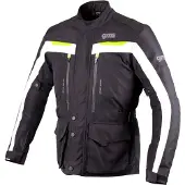 GMS Gear Zwart Witte Neon Gele Textiele Motorjas Maat M