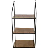 Ptmd collection PTMD Beau open wandschap (3 planken) goud ijzeren (Bruin, 37x77x24cm)