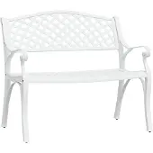 vidaXL Tuinbank 102 cm gietaluminium wit