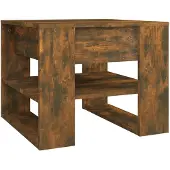 vidaXL Salontafel 55,5x55x45 cm bewerkt hout gerookt eikenkleurig