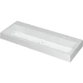 Ink Momento Meubelwastafel 120x45cm Polystone - Centraal - 2 Kraangaten - Glans Wit - 8718835023508 - Rechthoekig - Wastafels, Meubelwastafels
