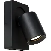 Lucide NIGEL - Bedlamp / Wandlamp - LED Dim to warm - GU10 - 1x5W 2200K/3000K - Met USB oplaadpunt - Zwart