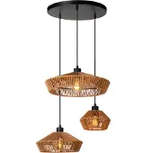 Lucide Hanglamp Yunkai Ø 60cm Zwart Met Rotan