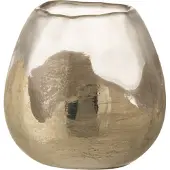 J-Line theelichthouder zoe rond - glas - goud - small