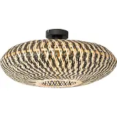 QAZQA Oosterse plafondlamp zwart bamboe 50 cm - Ostrava