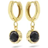 Casa Jewelry Oorringen Amalfi Onyx - Goud Verguld