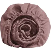 Yumeko Hoeslaken Katoensatijn 90x210 Roze - Eco, Bio & Fairtrade