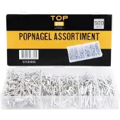 TopGear Blindklinknagels - 500-delige set - Gehard staal en aluminium - Inclusief assortimentsbox