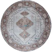 Veer Carpets Vloerkleed karaca blue/brown 06 rond ø120 cm