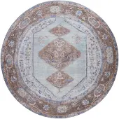 Veer Carpets Vloerkleed karaca purple/brown 07 rond ø120 cm