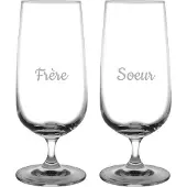 Fusion Bierglas op voet gegraveerd - 41cl - Frere & Soeur