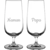 Fusion Bierglas op voet gegraveerd - 41cl - Maman & Papa