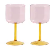 HAY Tint wijnglas 25 cl 2-pack Roze-geel