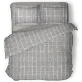 Linnick Dekbedovertrek Katoen Bracken - grey 200x200/220cm