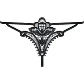 Obsessive Luiza - string - gebloemd kant - zwart - L/XL