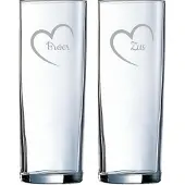 Arcoroc Gegraveerde longdrinkglas 31cl Broer met hartje-Zus met hartje