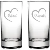 Fusion Gegraveerde Longdrinkglas 28,5cl Vriend met hartje & Vriendin met hartje
