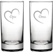 Fusion Gegraveerde longdrinkglas 28,5cl Opa met hartje & Oma met hartje