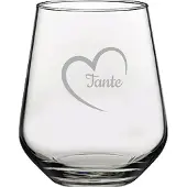 Pasabahce Gegraveerde Drinkglas 42,5cl Tante met hartje
