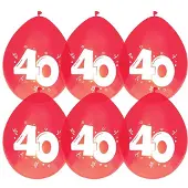Haza Jubileum/leeftijd ballonnen 40 jaar - 60x stuks - Feestartikelen
