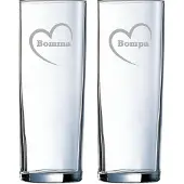 Arcoroc Longdrinkglas gegraveerd - 31cl - Bomma-Bompa-hartje