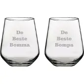 Pasabahce Drinkglas gegraveerd - 42,5cl - De Beste Bomma-De Beste Bompa