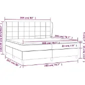 vidaXL Boxspring met matras stof donkerbruin 200x200 cm