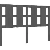 vidaXL Hoofdbord 125,5x4x100 cm massief grenenhout grijs