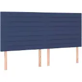 vidaXL Hoofdbord blauw 200x5x118/128 cm stof