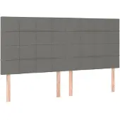 vidaXL Hoofdbord donkergrijs 160x5x118/128 cm Stof